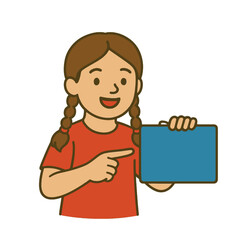 girl holding blank sign vector on white background
Vector character holding blank sign