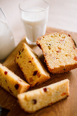 Traditional Easter cakes (kulich) with glaze, nuts, and dried fruits. Rustic still lifes with milk, eggs, willow branches, gift boxes, and festive decorations for Orthodox Easter celebration.
(198 сим