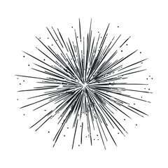 Obraz premium Monochrome abstract starburst pattern with dynamic lines on white background
