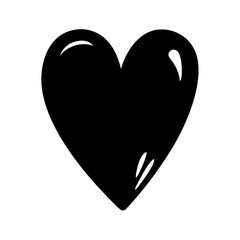 Shiny Black Heart Illustration Symbolizing Love, Affection and Emotional Connection