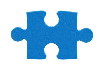Fototapeta premium Single blue puzzle piece. Cut out PNG
