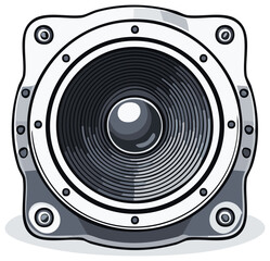 Fototapeta premium Modern speaker driver with textured cone and sleek metallic casing