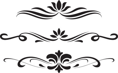 Elegant Flourish Vector Dividers with Floral Accents and Swirling Lines
