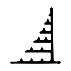 Abstract black shape resembling a mountain range or graphical representation