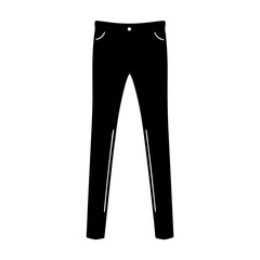 Elegant Black Silhouette of Slim Fit Jeans or Pants for Fashion Designs