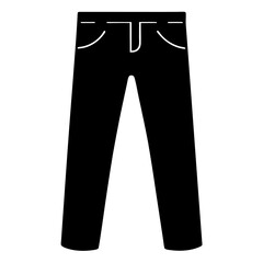 Stylized Silhouette of Black Jeans with Front Pockets and Belt Loops