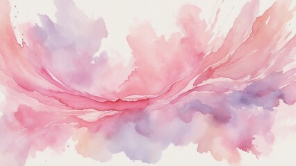 Fototapeta premium Abstract watercolor waves in soft pink and purple tones 