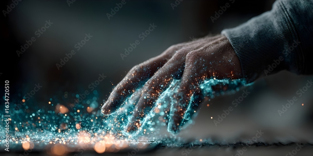 Wall mural ai tech, artificial intelligence and big data analytics, innovative technology background. software 