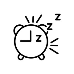 Sleeping Time Outline Icon. Vector symbol of Sleeping Time isolated on white background.
