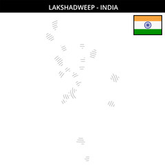 Lakshadweep India with its unique geographical map