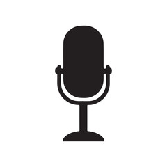 Retro Audio Microphone silhouette icon vector flat illustration design on white background