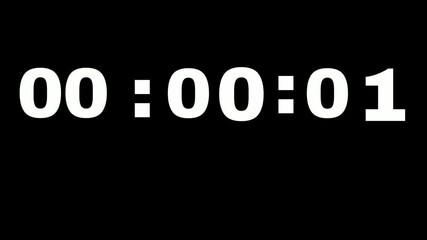 Countdown timer: a digital display shows 00:00:01 on a black background, representing the urgency and the countdown to a crucial moment.