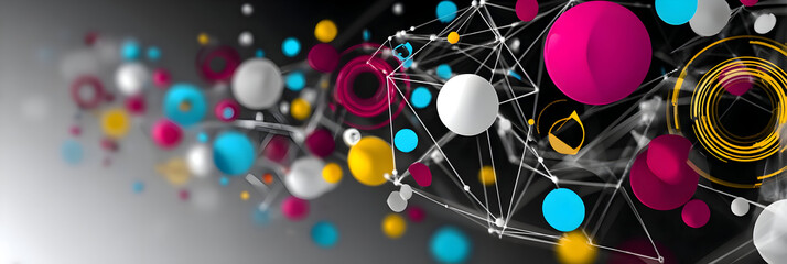 Dynamic Flow of Interconnected Spheres in a Vibrant Digital Plexus.
