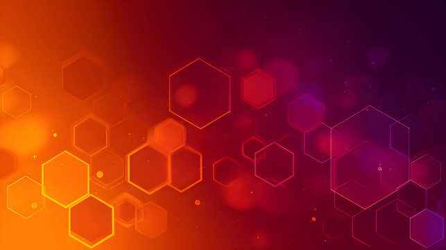 Luminous Hexagonal Matrix on a Vibrant Orange to Magenta Gradient. - Powered by Adobe