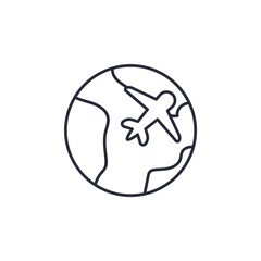 travel icon. linear style sign for mobile concept and web design. Vector icon. Symbol, logo illustration. Vector graphics