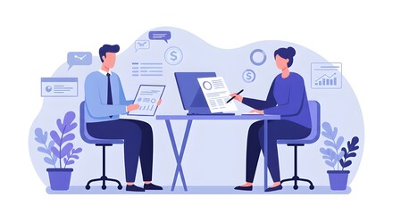 Accountant Explaining Financial Statements to Client in Modern Office, Providing Expert Guidance, Financial Clarity, and Professional Support for Informed Business Decision-Making