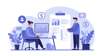 Focused Accountant Reconciling Petty Cash with Receipts in Modern Office, Ensuring Financial Accuracy, Transparency, and Compliance in Daily Business Operations and Expense Management