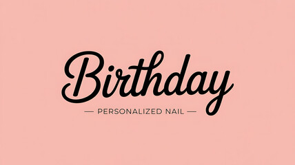 Birthday graphic, personalized nail design.
