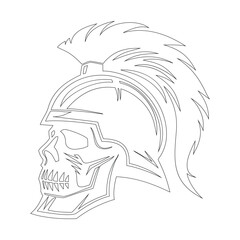 Roman soldier skull, line art