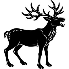 Obraz premium Black Midnight Forest Silhouette Icon Design