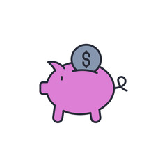 saving icon. linear style sign for mobile concept and web design. Vector icon. Symbol, logo illustration. Vector graphics