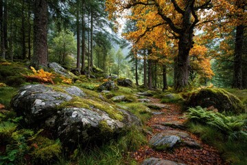 Obraz premium Autumn forest path