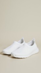 White Knit Slip-On Sneakers