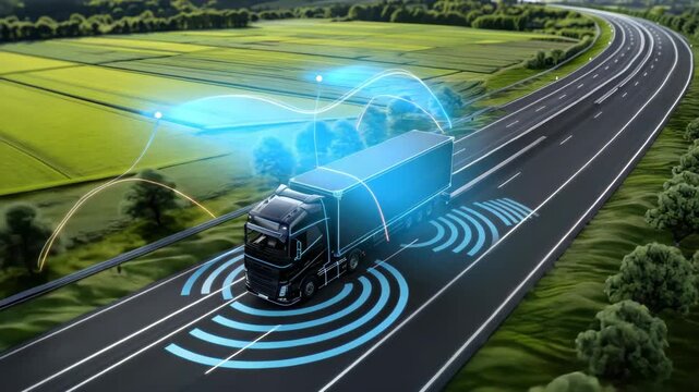 Advanced tech enables trucks to navigate highway traffic safely and efficiently with smart connectivity features