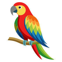 Colorful parrot perched on a branch.