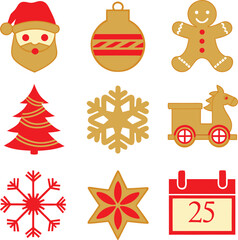 Christmas Holiday Decorative Elements Vector Set