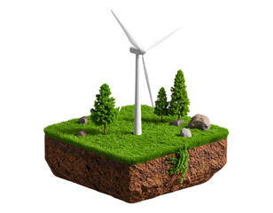 wind turbine and green grass
