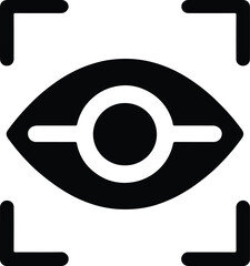 Eye scan icon representing biometric identification and security access control system technology