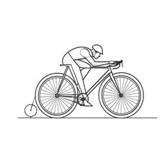 Fototapeta premium Cyclist riding a bicycle in a race isolated on a white background