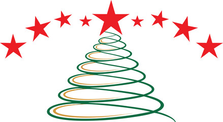 Christmas Tree with Star Vector Design