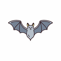 Obraz premium drawn halloween bat icon in doodle style. Mark point icon design collection for halloween design element