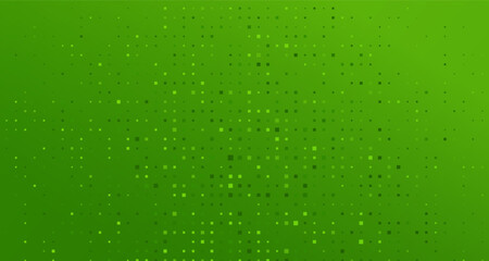 Green abstract background. Pixel art technology bg. Digital business design. Nature banner. Geometric tech texture. Glitch concept. Vector illustration