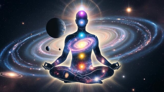 Cosmic Meditation: A Spiritual Journey Aligning Glowing Chakras with the Universal Energy
