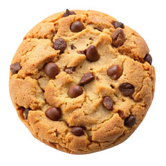 Delicious Chocolate Chip Cookie with Transparent Background Isolated on Black for Easy Integration