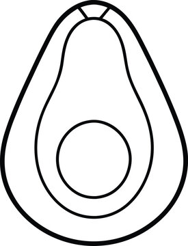 Abocado icon. Isolated on white. Simple and clean black and white web illustration.