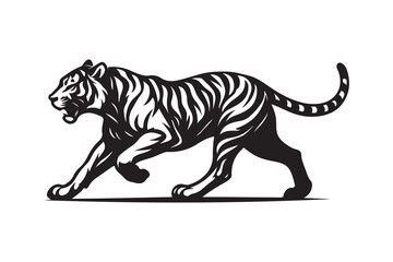 Obraz premium Powerful Tiger Roaring in Action