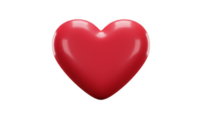 3D red heart isolated on white