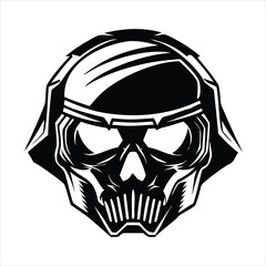 Futuristic Skull Helmet Logo