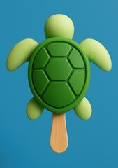 Obraz premium Turtle-shaped popsicle illustration.
