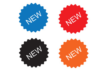 New arrival badge icon  set featuring a round design with the text 
