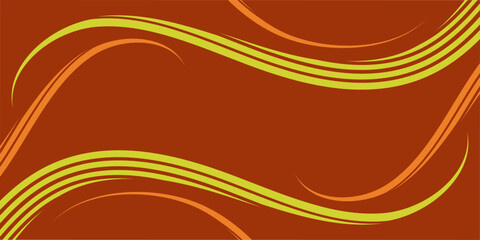 Abstract background with lines and waves. Event poster. Medium banner size. Vector background for brochure, booklet, flyer. Abstract element for design. Brown, orange, yellow colors
