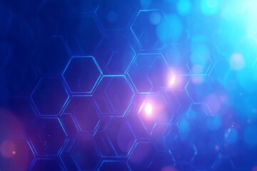 Fototapeta premium A black and white image of a pattern of hexagons with a blue background