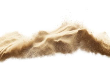 Flying sand on transparent background, png