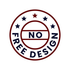 No Free Design Badge Vector Emblem with Stars and Bold Text