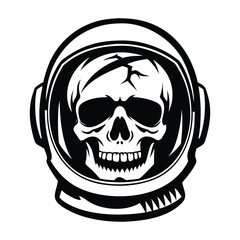 Fototapeta premium Astronaut Skull Silhouette Illustration