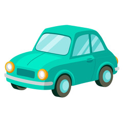 Teal cartoon car with glossy accents vector design